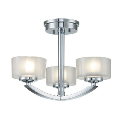 Elstead Hinkley Meridian Multi Arm Semi Flush Ceiling Lamp Polished Chrome, IP44