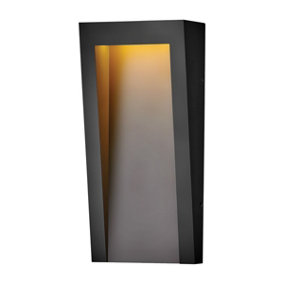 Elstead Hinkley Taper Outdoor Recessed Wall Lamp Textured Black, 3000K, IP44