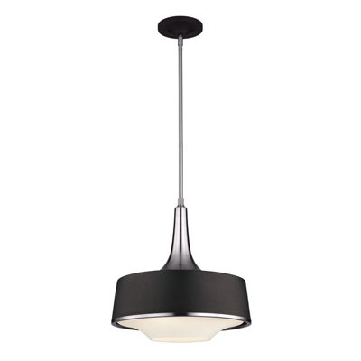 Elstead Holloway 4 Light Dome Ceiling Pendant Black, Brushed Steel, E27 ...