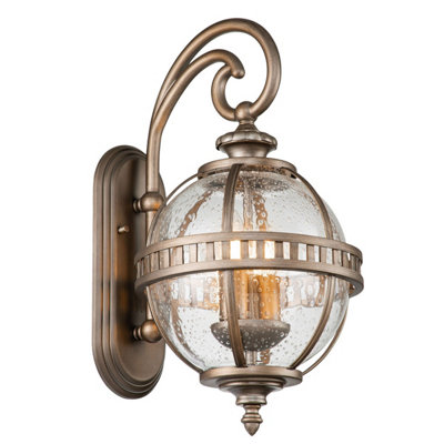 Elstead Kichler Halleron Outdoor Wall Lantern Burnished Bronze, IP44