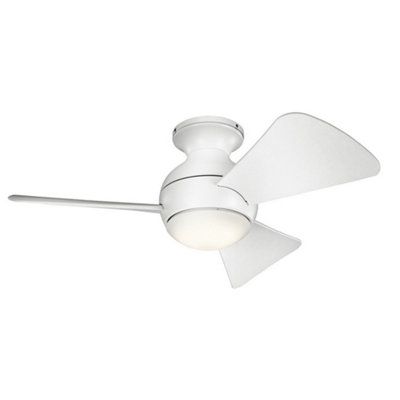 Elstead Kichler Sola 3 Blade 86cm Ceiling Fan with LED Light Matt White Remote Control