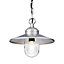 Elstead Klampenborg 1 Light Outdoor Ceiling Chain Lantern Silver IP44, E27