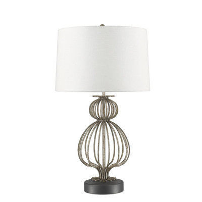 Elstead Lafitte 1 Light Table Lamp Silver, E27