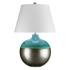 Elstead Laguna 1 Light Table Lamp Graphite, Turquoise, E27