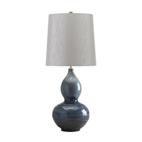 Elstead Lapis Gourd 1 Light Table Lamp Blue, E27
