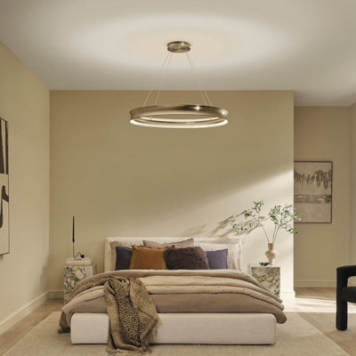 Elstead Larousse Integrated LED Large Pendant Light Champagne Bronze 2637K