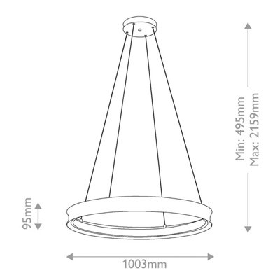 Elstead Larousse Integrated LED Large Pendant Light Champagne Bronze 2637K