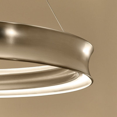 Elstead Larousse Integrated LED Large Pendant Light Champagne Bronze 2637K