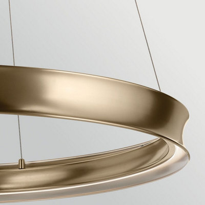 Elstead Larousse Integrated LED Large Pendant Light Champagne Bronze 2637K