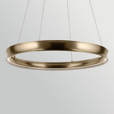 Elstead Larousse Integrated LED Large Pendant Light Champagne Bronze 2637K