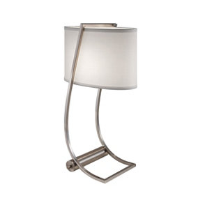 Elstead Lex 1 Light Table Lamp Brushed Steel, E27