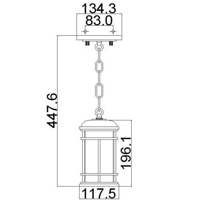 Elstead Lighthouse 1 Light Small Outdoor Ceiling Chain Lantern Brushed Steel IP44, E27