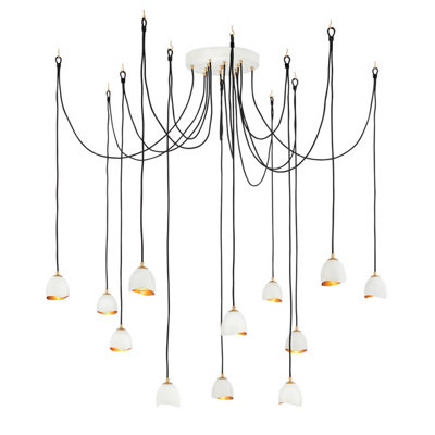 Elstead Lisa McDennon by Hinkley Nula 12 Light Pendant Shell White, Luxe Gold
