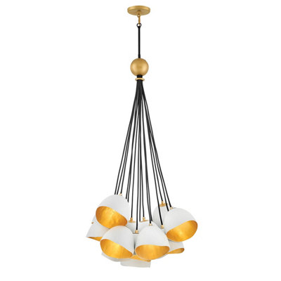 Elstead Lisa McDennon by Hinkley Nula 15 Light Pendant Shell White, Luxe Gold