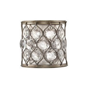 Elstead Lucia 1 Light Indoor Wall Light Burnished Silver, E14