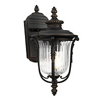 Elstead Luverne 1 Light Outdoor Small Wall Lantern Light Rubbed Bronze IP44, E27