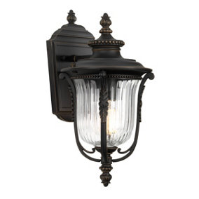 Elstead Luverne 1 Light Outdoor Small Wall Lantern Light Rubbed Bronze IP44, E27