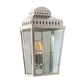Elstead Mansion House 1 Light Outdoor Flush Lantern Light Polished Nickel IP44, E27