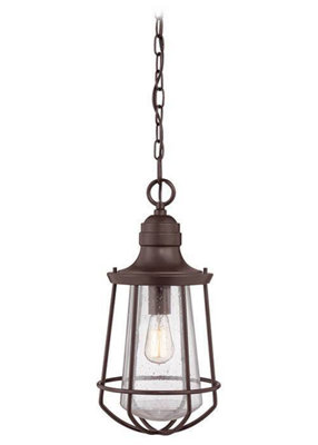 Elstead Marine 1 Light Large Ceiling Lantern Pendant Bronze, E27