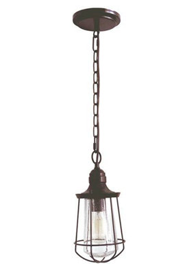 Elstead Marine 1 Light Small Ceiling Lantern Pendant Bronze, E27