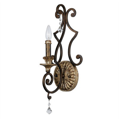 Elstead Marquette 1 Light Indoor Candle Wall Light Antique Bronze, E14