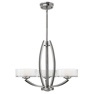 Elstead Meridian Multi Arm Chandelier 3 Light Brushed Nickel Finish, G9