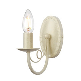 Elstead Minster 1 Light Indoor Candle Wall Light Gold, Ivory, E14