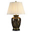 Elstead Morris 1 Light Large Table Lamp Black, Gold, E27