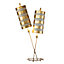 Elstead Nettle Luxe 2 Light Table Lamp Gold Leaf, Taupe, E27