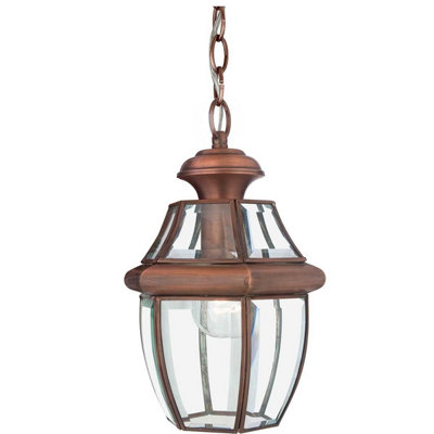 Elstead Newbury 1 Light Medium Chain Lantern - Aged Copper, E27