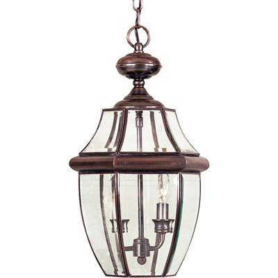 Elstead Newbury 2 Light Large Chain Lantern - Aged Copper, E14