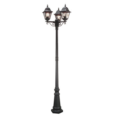 Elstead Norfolk 3 Light Outdoor Lamp Post Black IP43, E27 | DIY at B&Q