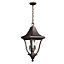 Elstead Oakmont 3 Light Medium Outdoor Ceiling Chain Lantern Bronze, E14