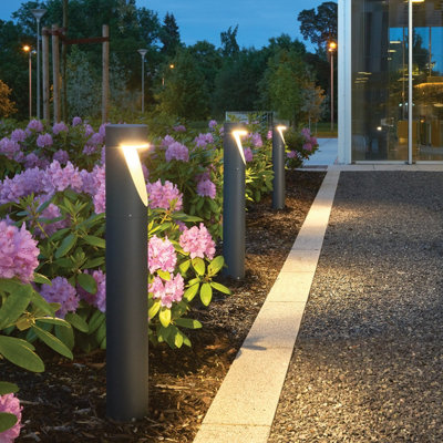 Elstead Oppland Integrated LED Outdoor LED Bollard, Graphite, IP54