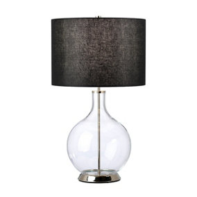 Elstead Orb Table Lamp with Round Shade Polished Nickel