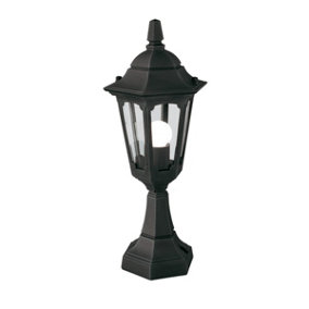Elstead Parish 1 Light Outdoor Pedestal Lantern Black IP44, E27