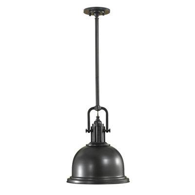 Elstead Parker Place 1 Light Dome Ceiling Pendant Dark Bronze, E27