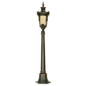 Elstead Philadelphia 1 Light Medium Outdoor Bollard Lantern Old Bronze IP44, E27