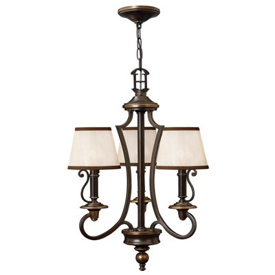 Elstead Plymouth Multi Arm Chandelier 3 Light Olde Bronze Finish, E14