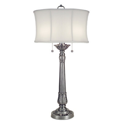 Elstead Presidential 2 Light Table Lamp Pewter, E27