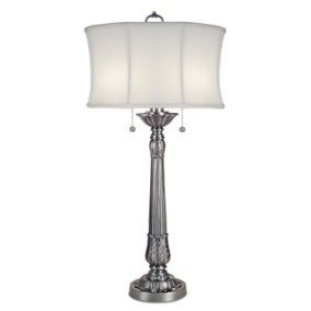 Elstead Presidential 2 Light Table Lamp Pewter, E27