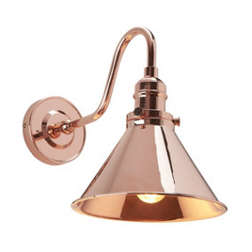 Elstead Provence 1 Light Indoor Dome Wall Lamp Polished Copper, E27