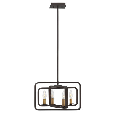 Elstead Quentin 4 Light Ceiling Pendant Chandelier Bronze, E14