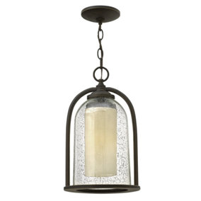 Elstead Quincy 1 Light Outdoor Ceiling Chain Lantern Oil Rubbed Bronze, E27