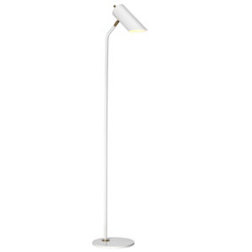 Elstead Quinto 1 Light Floor Lamp - White Aged Brass, E27