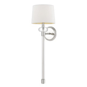 Elstead Quoizel Barbour Wall Lamp with Shade Polished Nickel