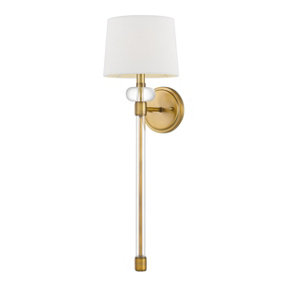 Elstead Quoizel Barbour Wall Lamp with Shade Weathered Brass