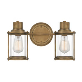 Elstead Quoizel Riggs Wall Lamp Weathered Brass, IP44