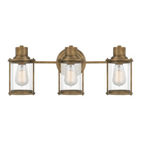 Elstead Quoizel Riggs Wall Lamp Weathered Brass, IP44