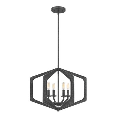 Elstead Quoizel Vanguard Wire Frame Pendant Ceiling Light Old Black